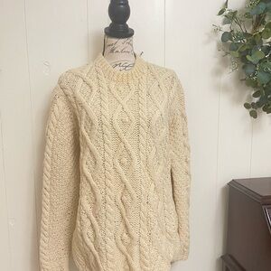 VTG men’s Fisherman crew sweater L 100% wool handmade Italy